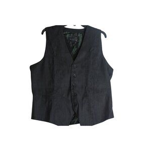 Franky Max Black 5 Button Vest Waist Coat Men's Large - Adjustable Strap